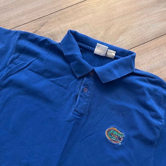 Logo 7 Vintage Florida Gators Blue Athletic Polo Shirt Men Large Bin L-2 - Picture 2 of 4